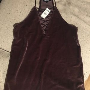 💜Velvet Lace Up Racerback Cami